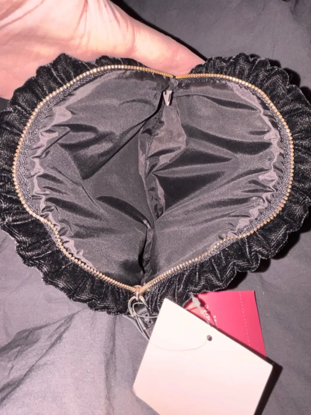 kate spade Black Crushed Velvet Cosmetic Case